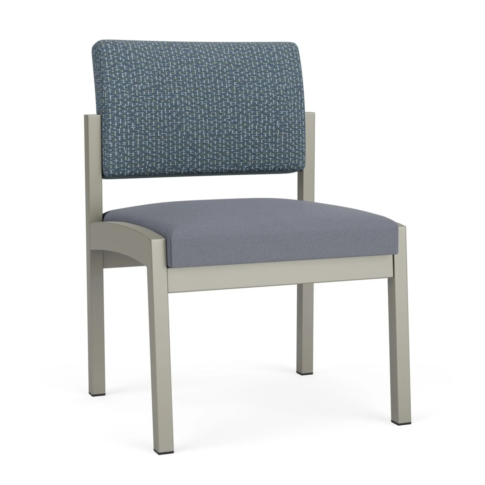 New Castle Steel Armless Guest Chair with Designer Upholstery