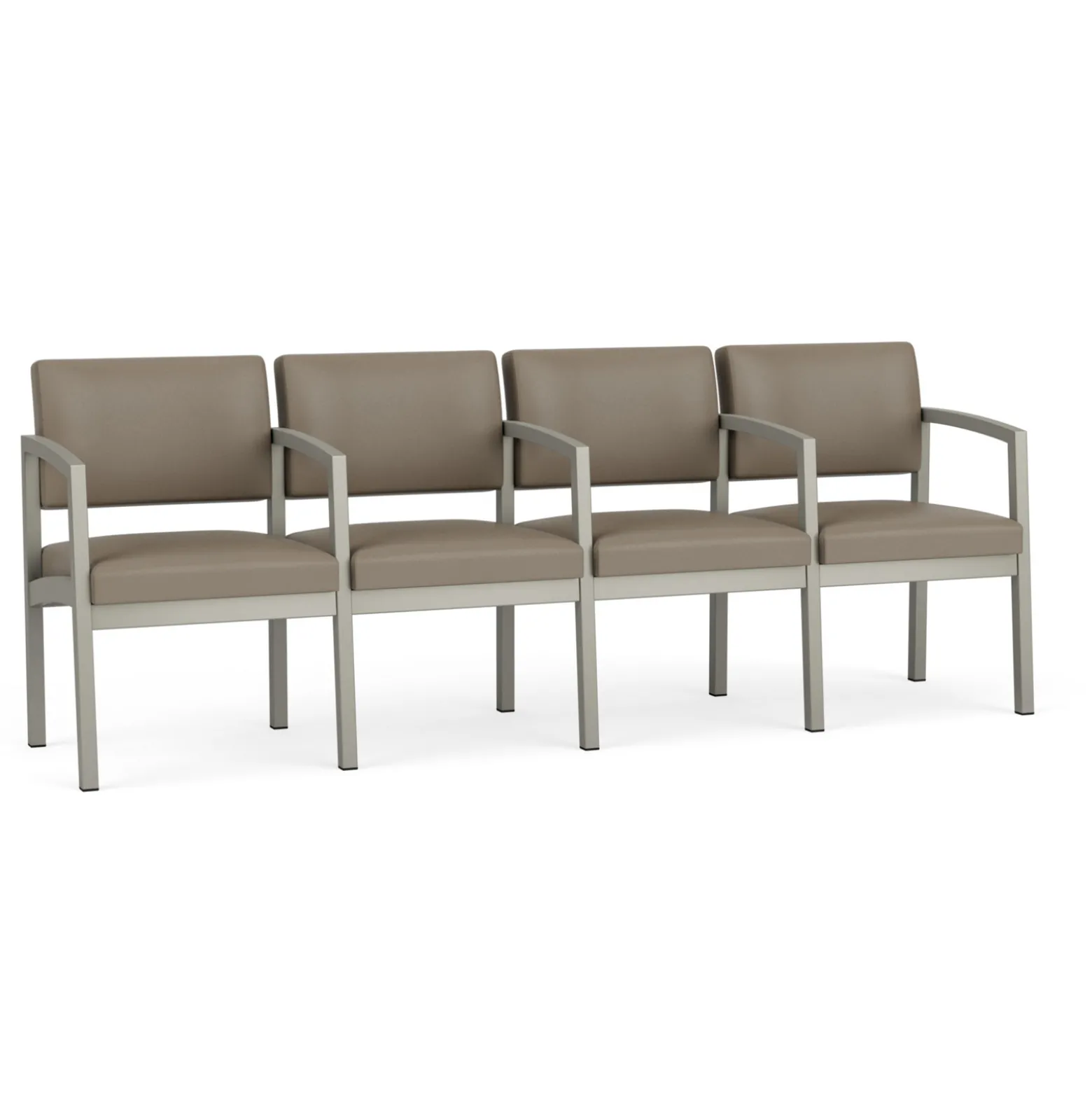 New Castle Steel Four Seat Guest Chair with Center Arms in Standard Upholstery