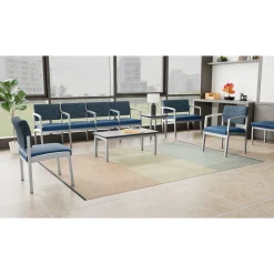 New Castle Steel Four Seat Guest Chair with Center Arms in Standard Upholstery