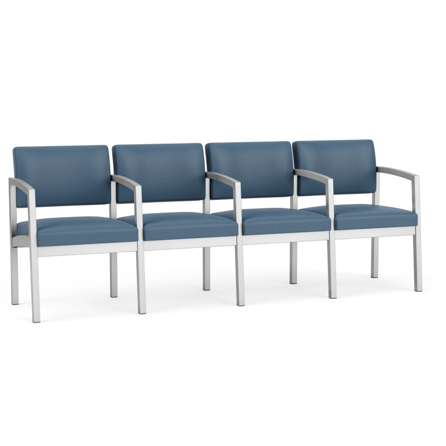 New Castle Steel Four Seat Guest Chair with Center Arms in Standard Upholstery
