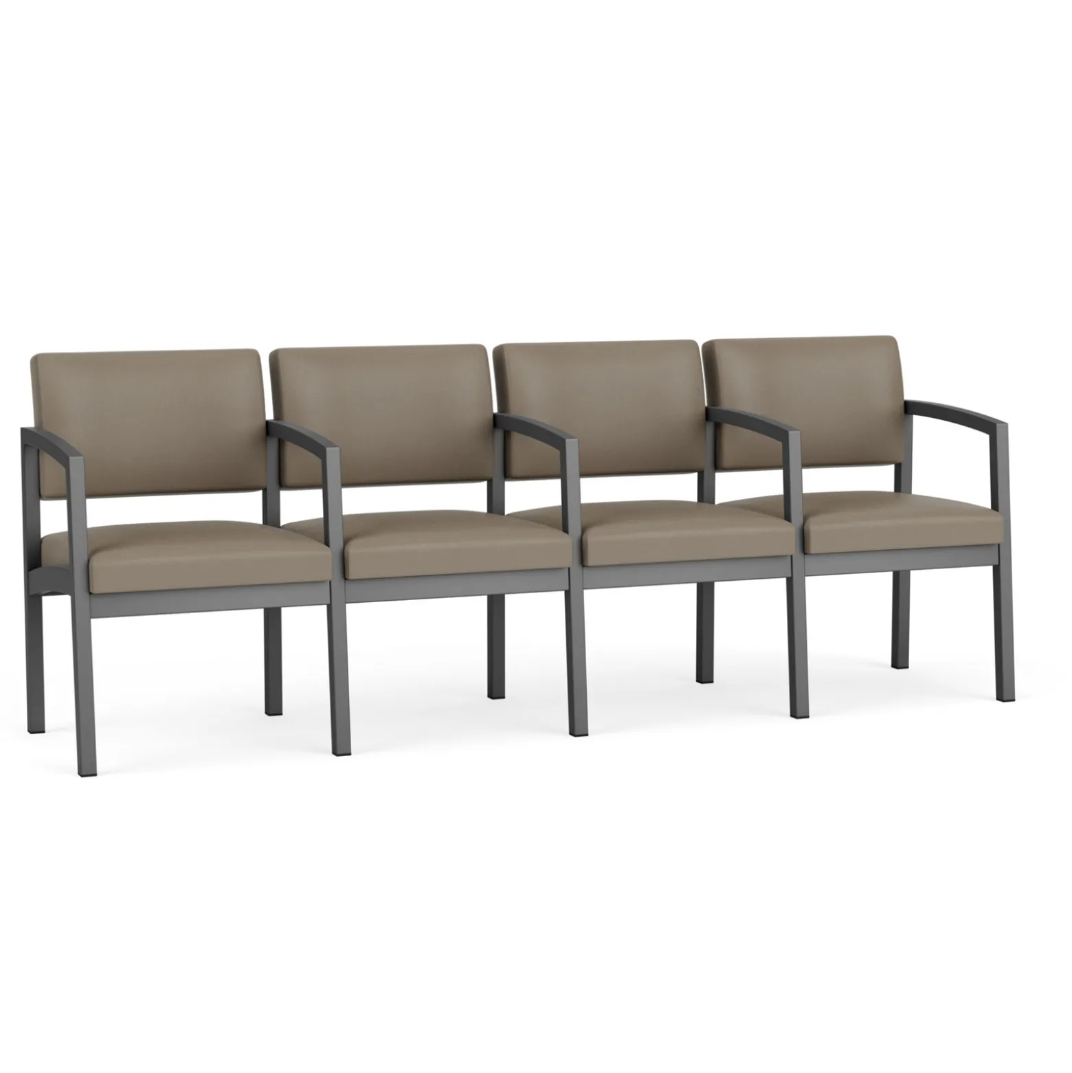 New Castle Steel Four Seat Guest Chair with Center Arms in Standard Upholstery