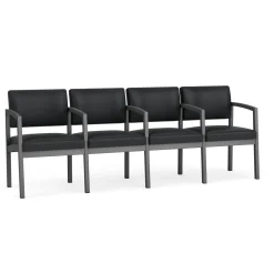 New Castle Steel Four Seat Guest Chair with Center Arms in Standard Upholstery