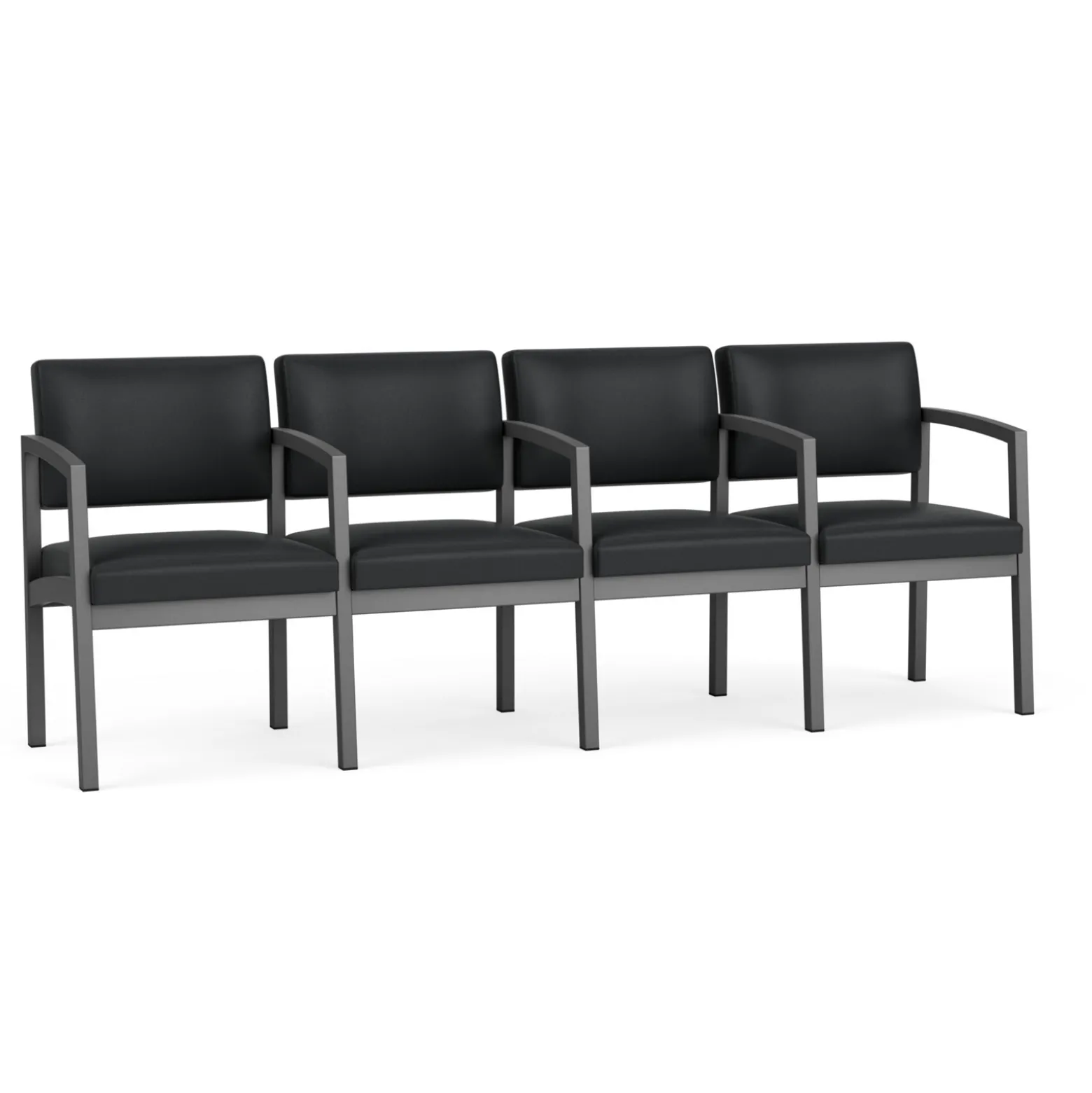 New Castle Steel Four Seat Guest Chair with Center Arms in Standard Upholstery