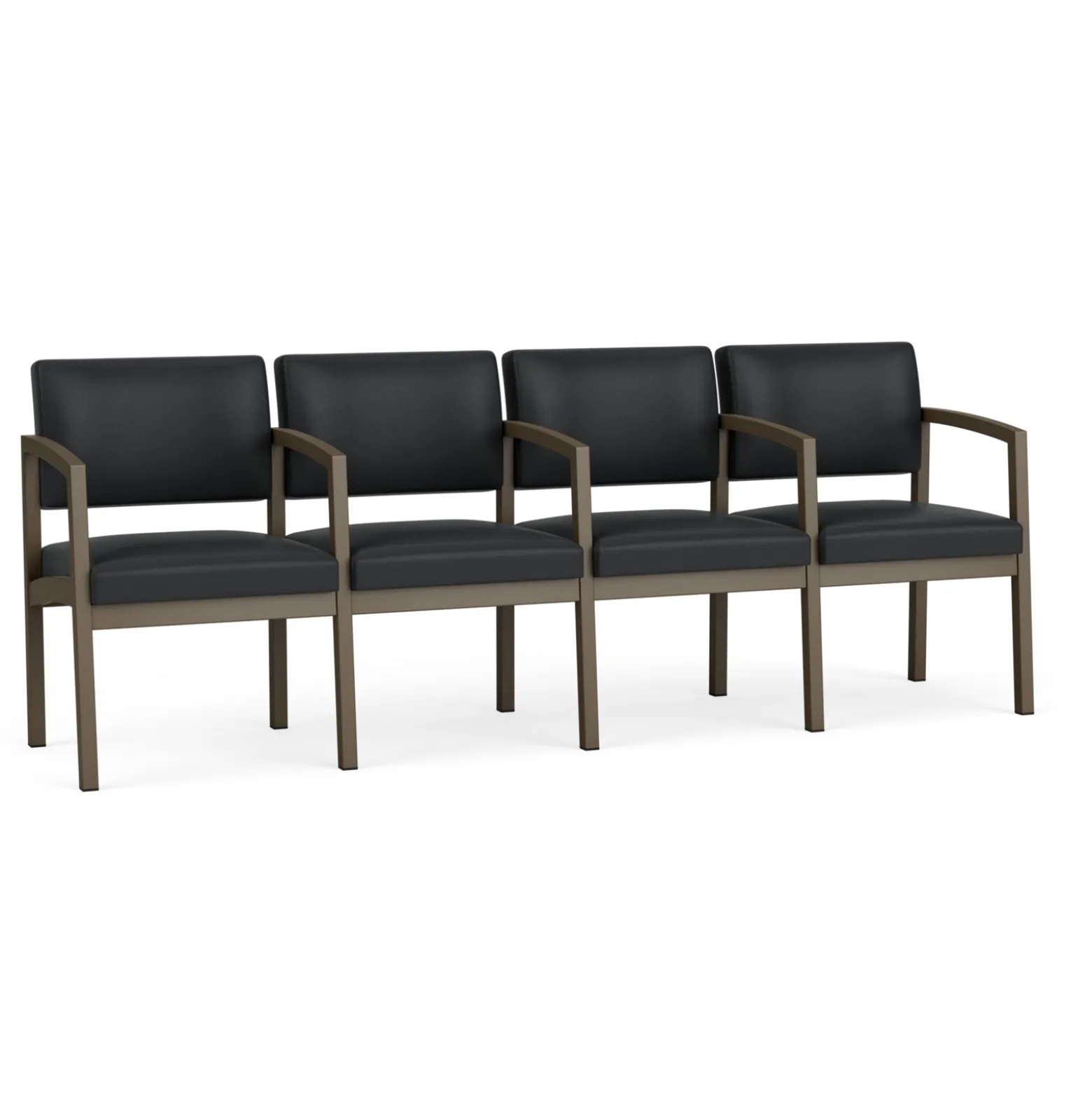 New Castle Steel Four Seat Guest Chair with Center Arms in Standard Upholstery