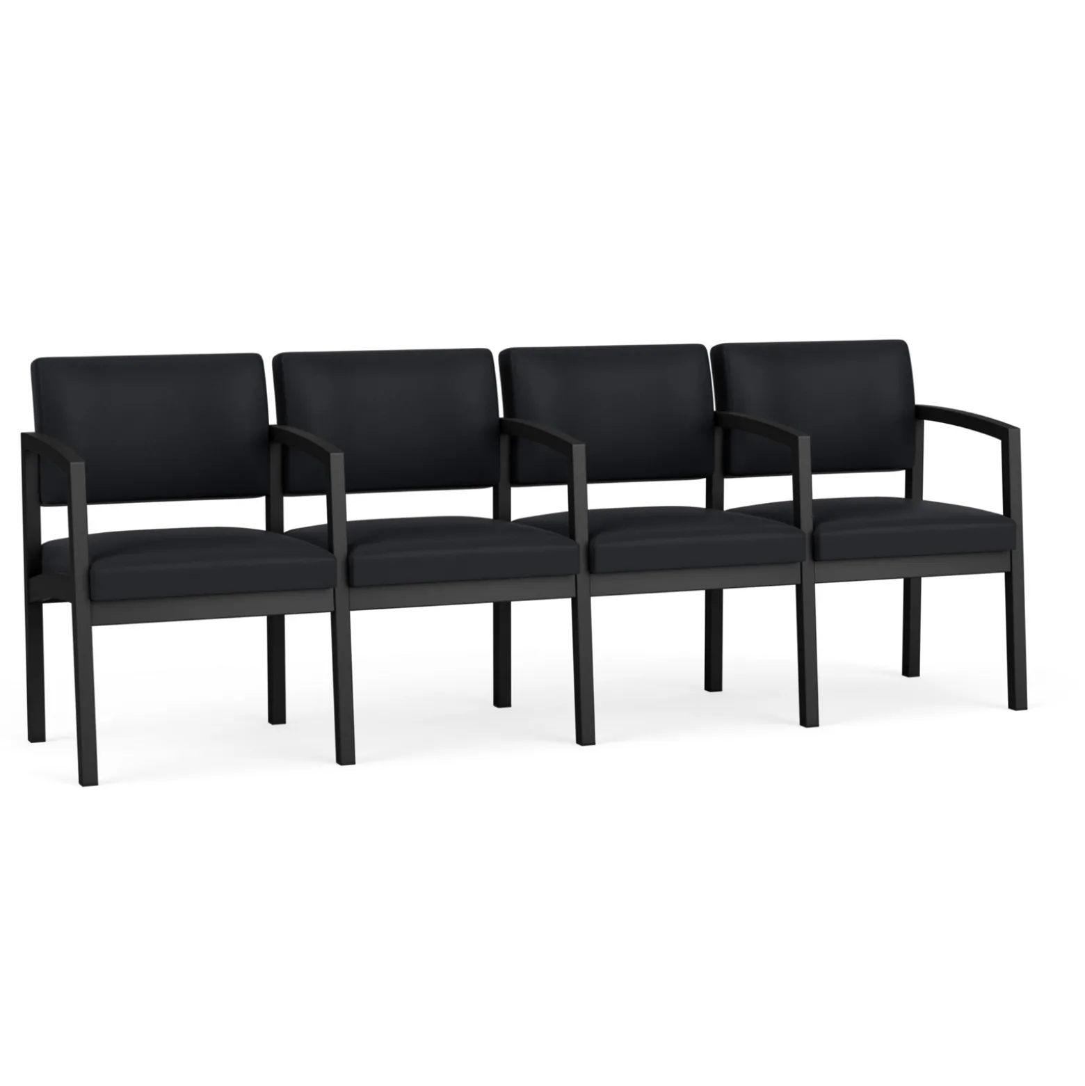 New Castle Steel Four Seat Guest Chair with Center Arms in Standard Upholstery