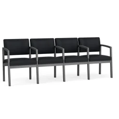 New Castle Steel Four Seat Guest Chair with Center Arms in Standard Upholstery