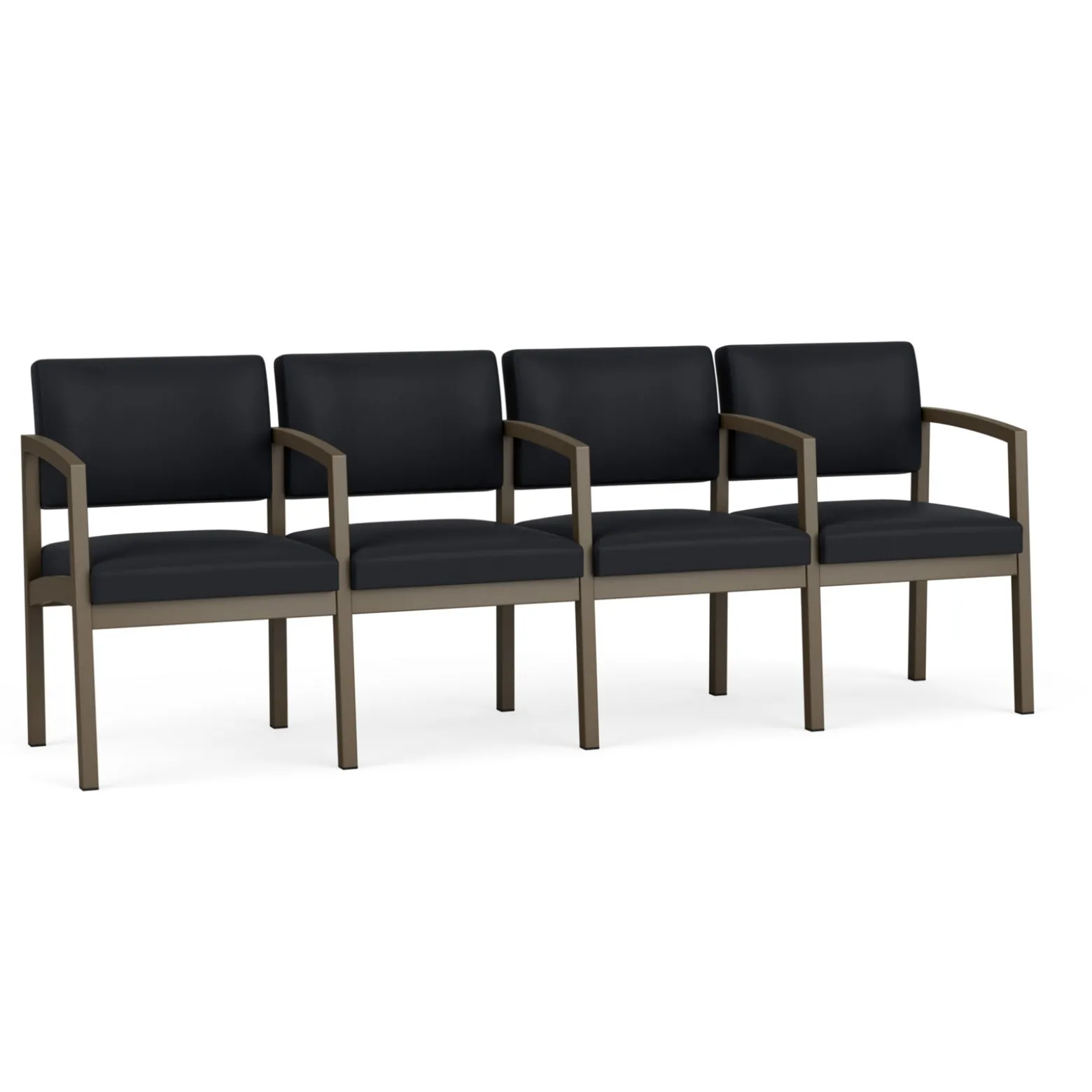New Castle Steel Four Seat Guest Chair with Center Arms in Standard Upholstery