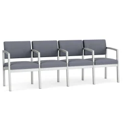 New Castle Steel Four Seat Guest Chair with Center Arms in Standard Upholstery