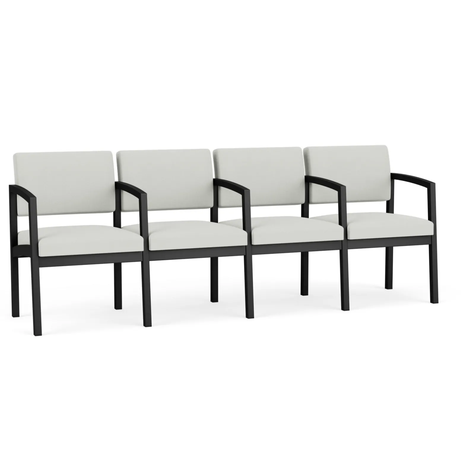New Castle Steel Four Seat Guest Chair with Center Arms in Standard Upholstery