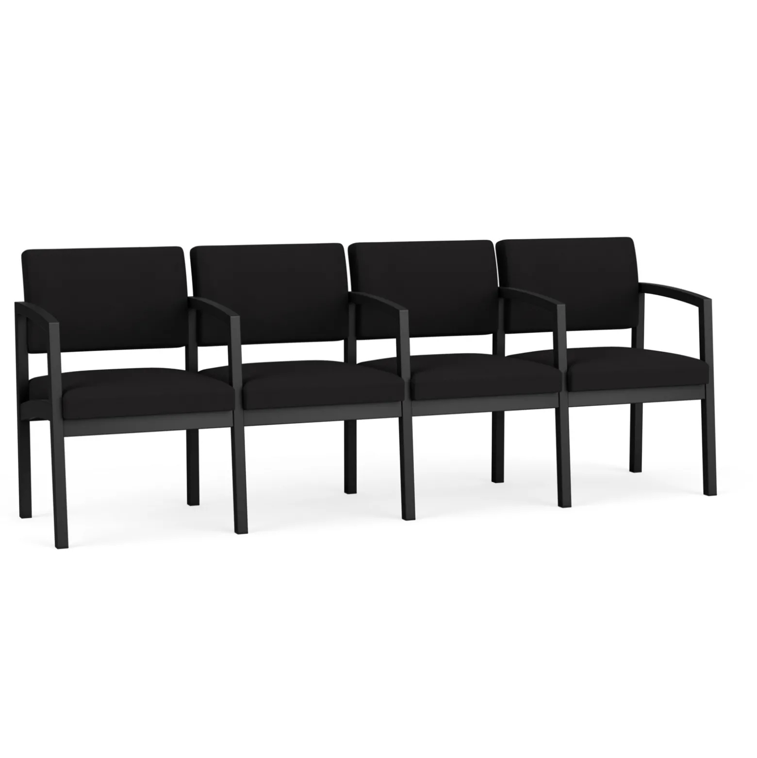New Castle Steel Four Seat Guest Chair with Center Arms in Standard Upholstery