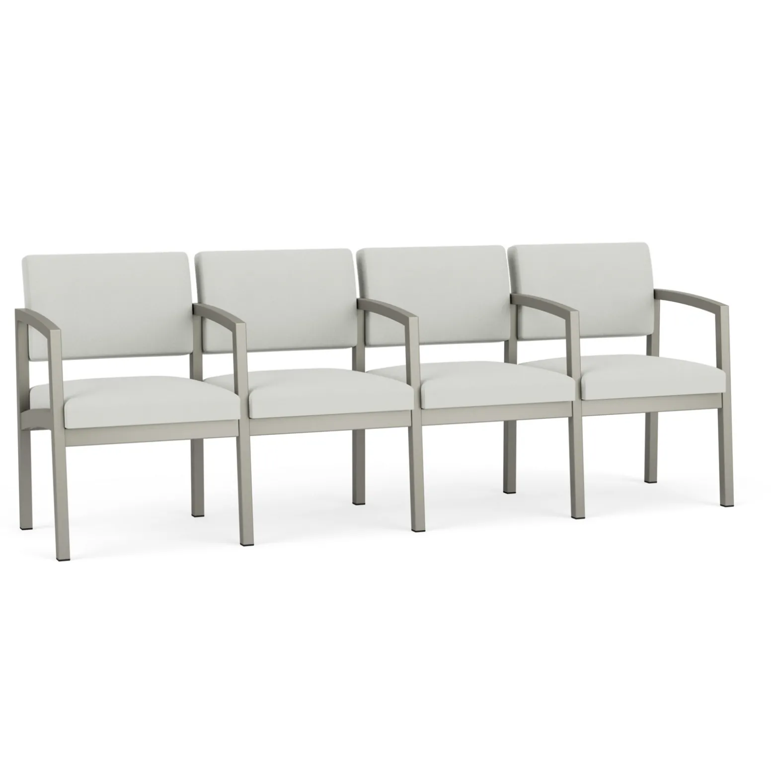 New Castle Steel Four Seat Guest Chair with Center Arms in Standard Upholstery