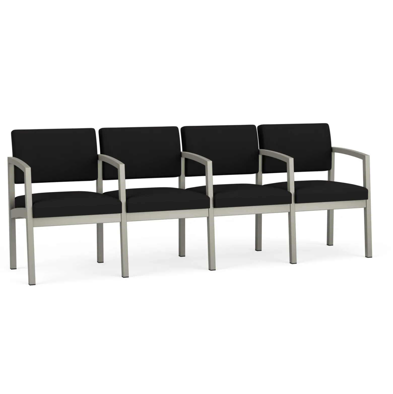 New Castle Steel Four Seat Guest Chair with Center Arms in Standard Upholstery