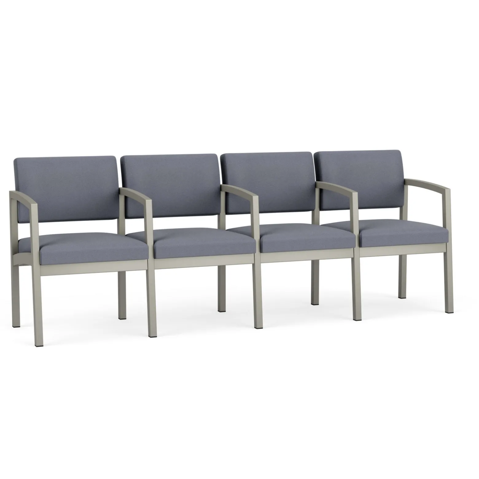 New Castle Steel Four Seat Guest Chair with Center Arms in Standard Upholstery