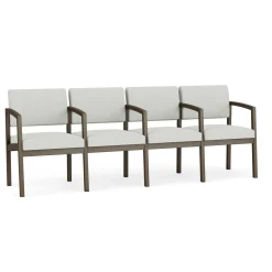 New Castle Steel Four Seat Guest Chair with Center Arms in Standard Upholstery