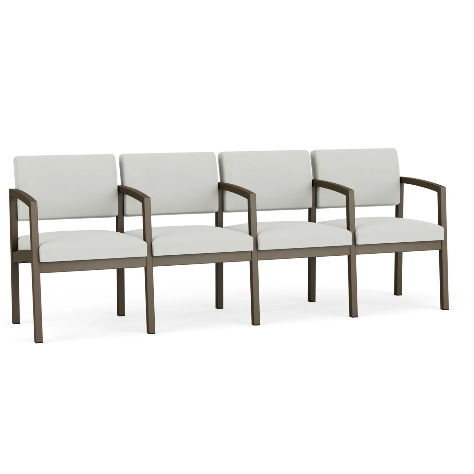 New Castle Steel Four Seat Guest Chair with Center Arms in Standard Upholstery