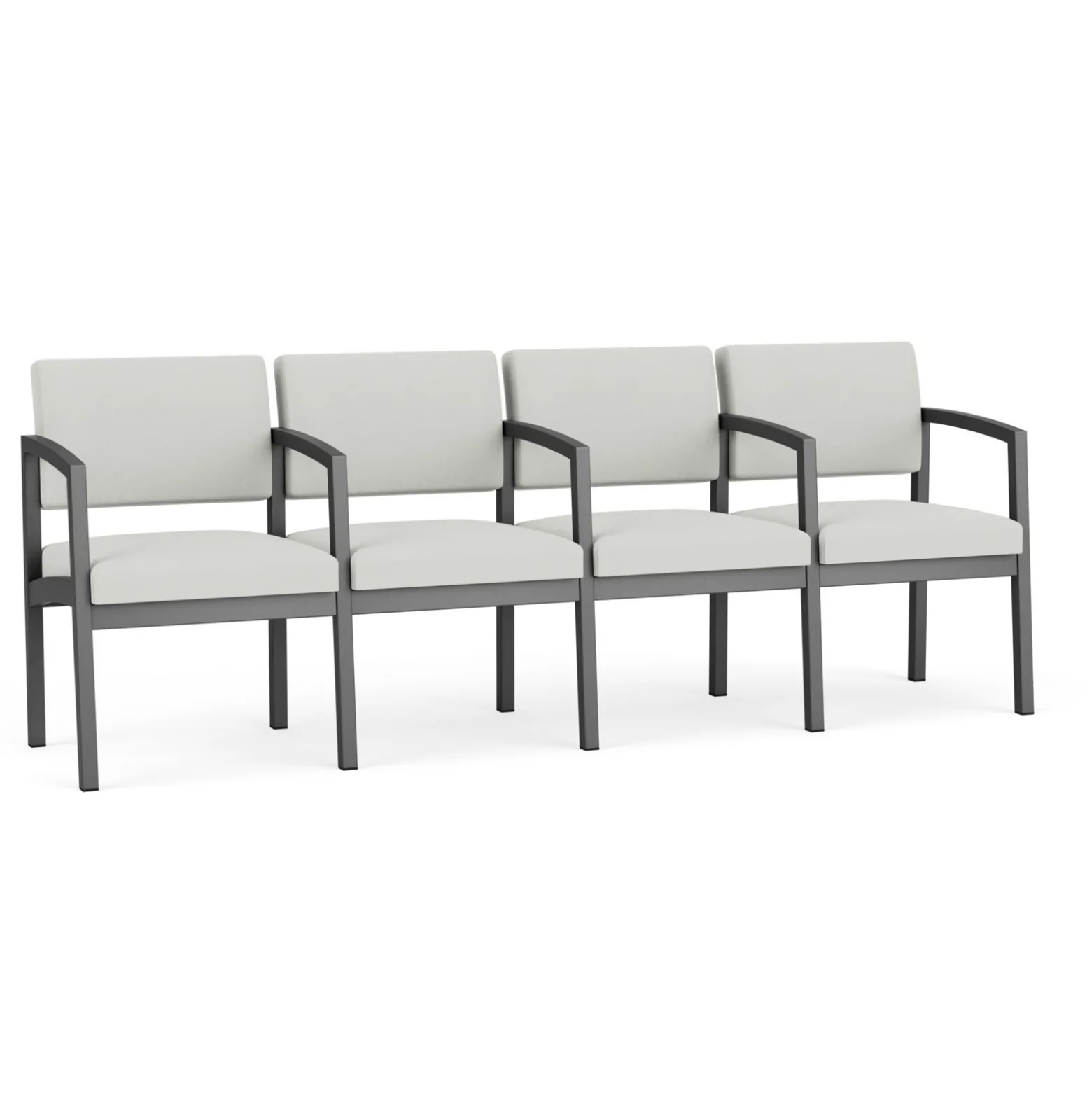 New Castle Steel Four Seat Guest Chair with Center Arms in Standard Upholstery