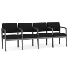 New Castle Steel Four Seat Guest Chair with Center Arms in Standard Upholstery