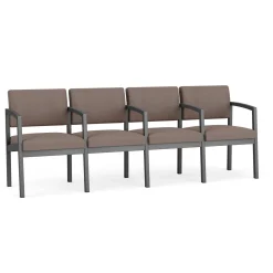 New Castle Steel Four Seat Guest Chair with Center Arms in Standard Upholstery
