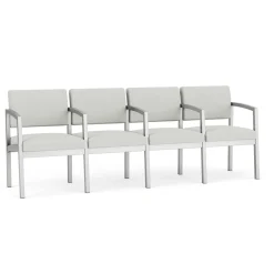 New Castle Steel Four Seat Guest Chair with Center Arms in Standard Upholstery