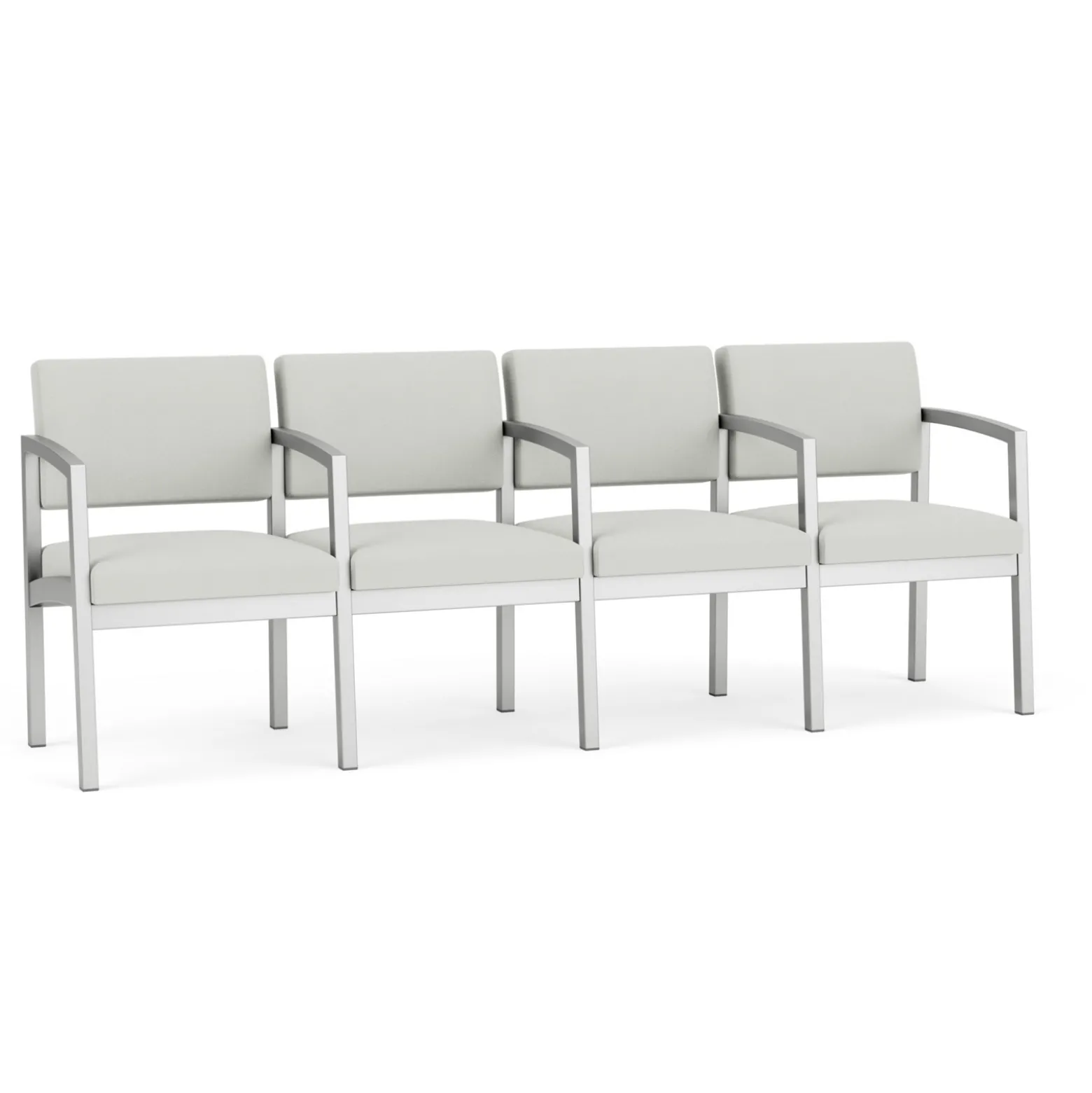 New Castle Steel Four Seat Guest Chair with Center Arms in Standard Upholstery