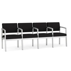 New Castle Steel Four Seat Guest Chair with Center Arms in Standard Upholstery