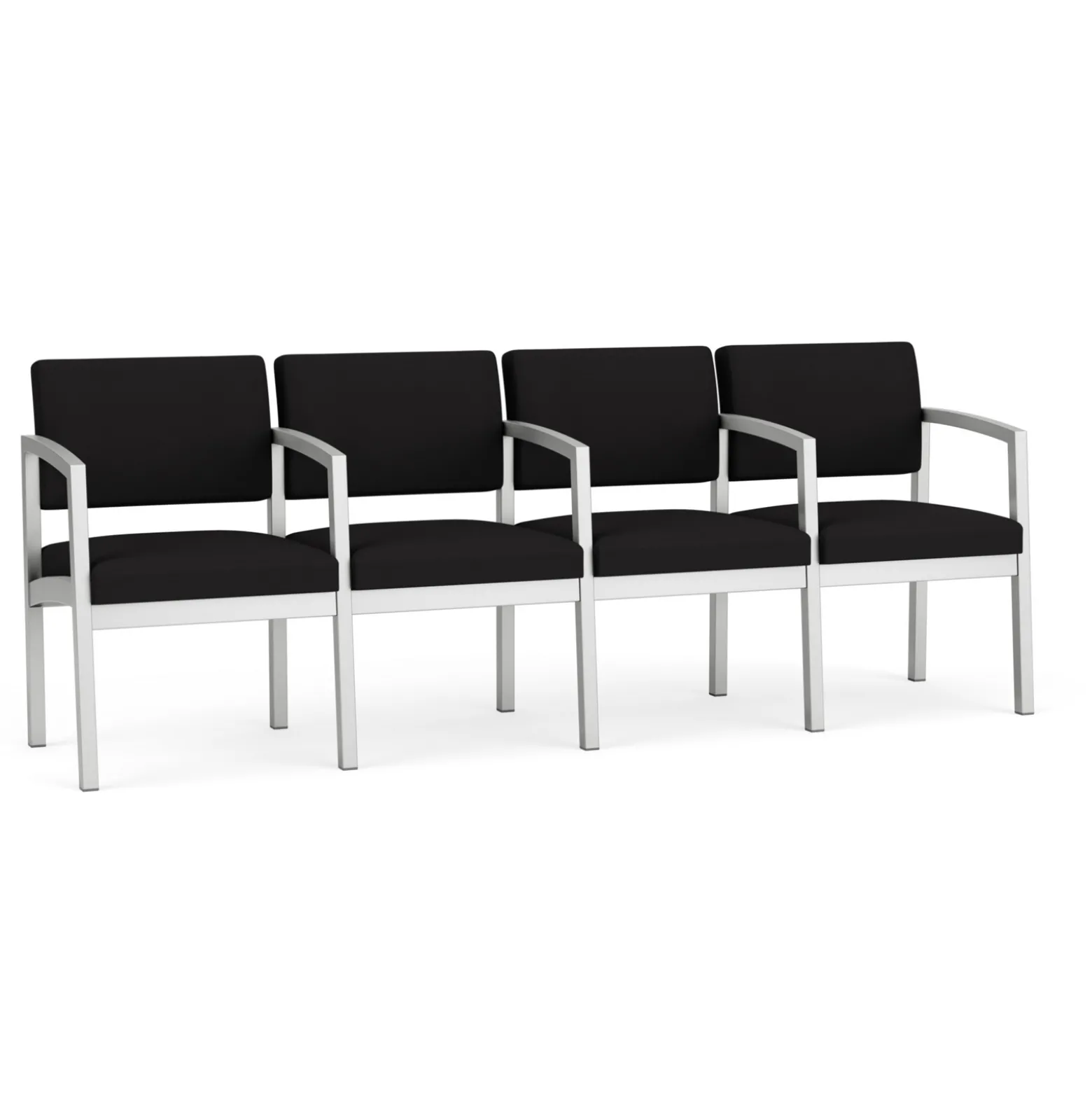 New Castle Steel Four Seat Guest Chair with Center Arms in Standard Upholstery