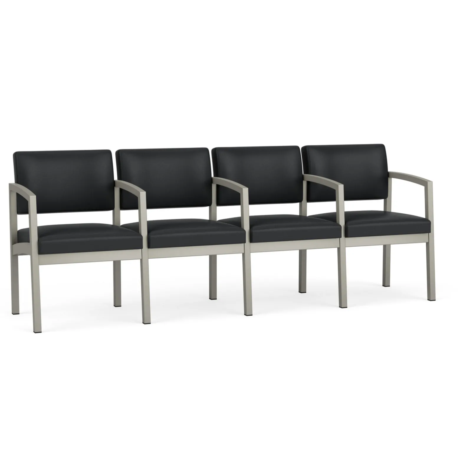 New Castle Steel Four Seat Guest Chair with Center Arms in Standard Upholstery