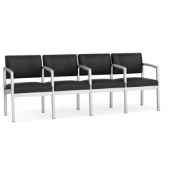 New Castle Steel Four Seat Guest Chair with Center Arms in Standard Upholstery