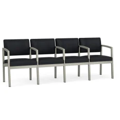 New Castle Steel Four Seat Guest Chair with Center Arms in Standard Upholstery