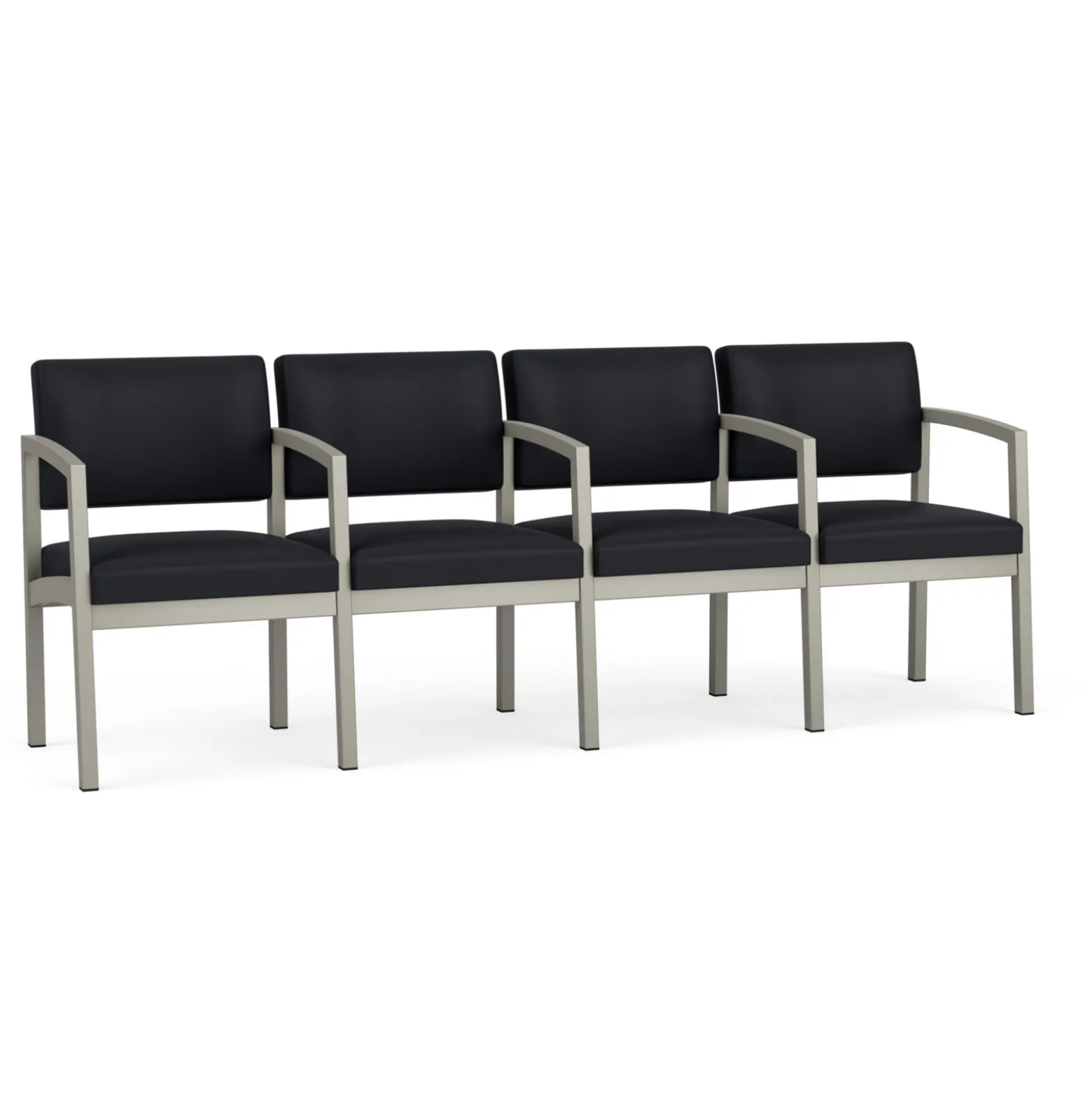 New Castle Steel Four Seat Guest Chair with Center Arms in Standard Upholstery