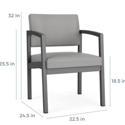 New Castle Steel Guest Chair with Standard Upholstery