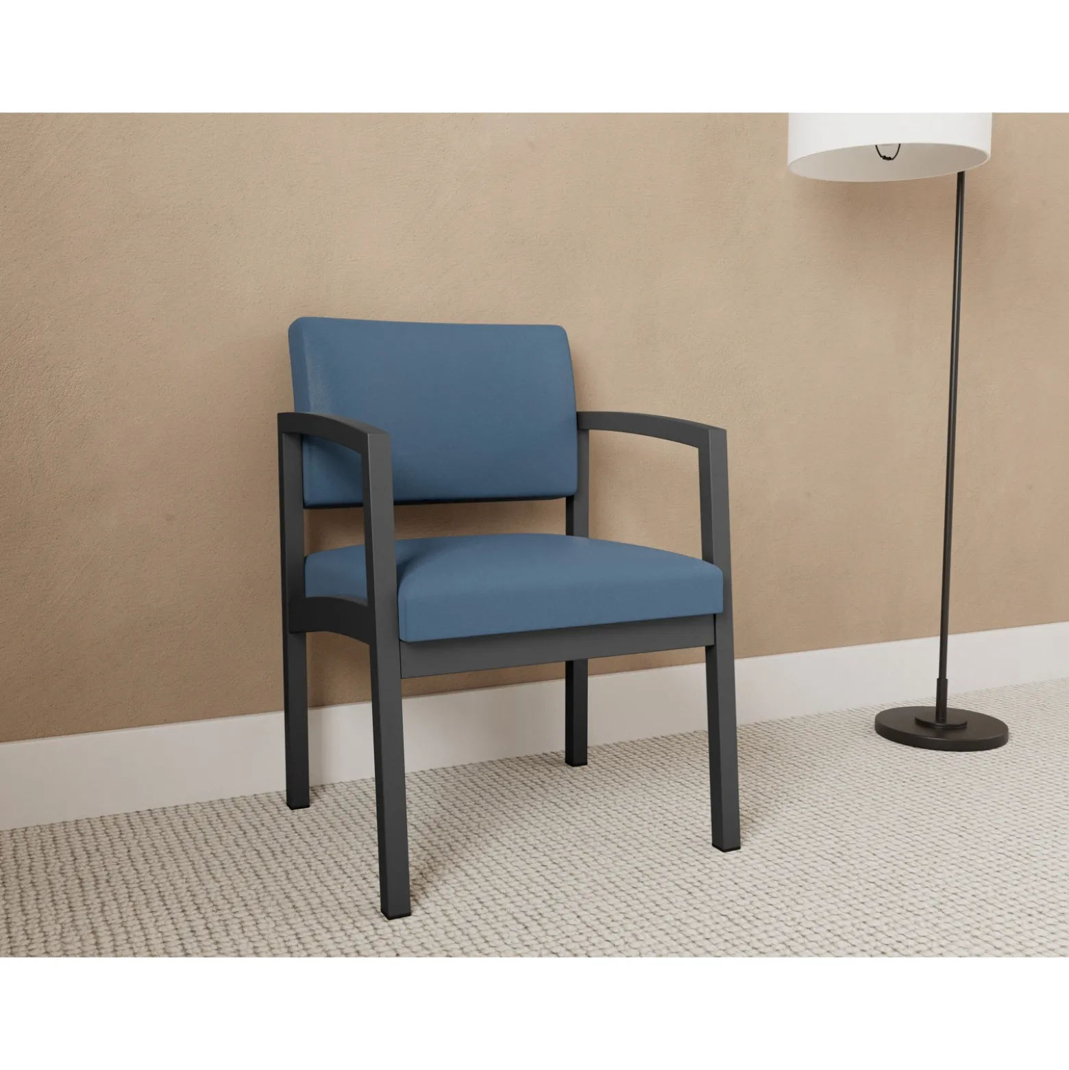 New Castle Steel Guest Chair with Standard Upholstery
