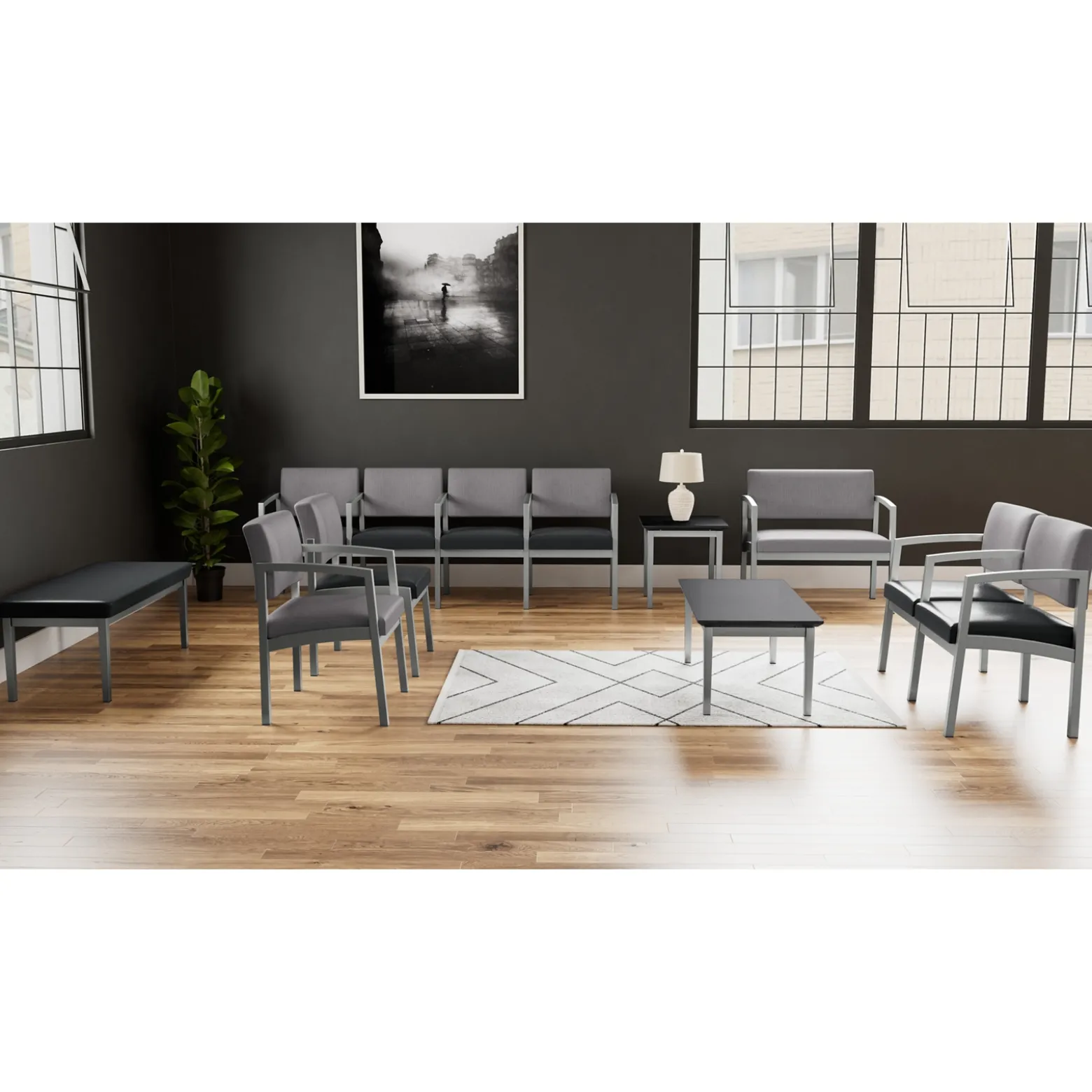 New Castle Steel Guest Chair with Designer Upholstery