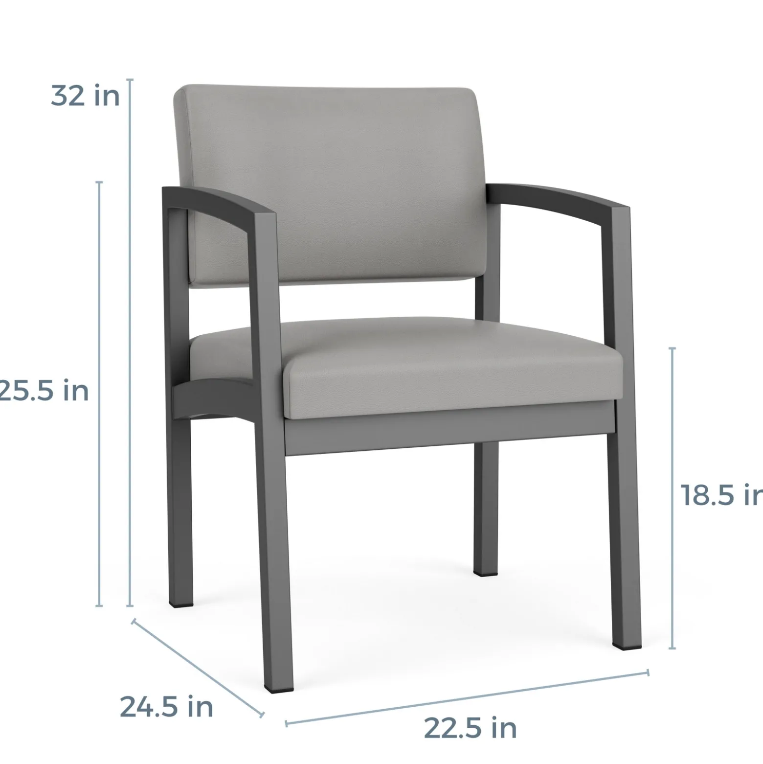 New Castle Steel Guest Chair with Designer Upholstery