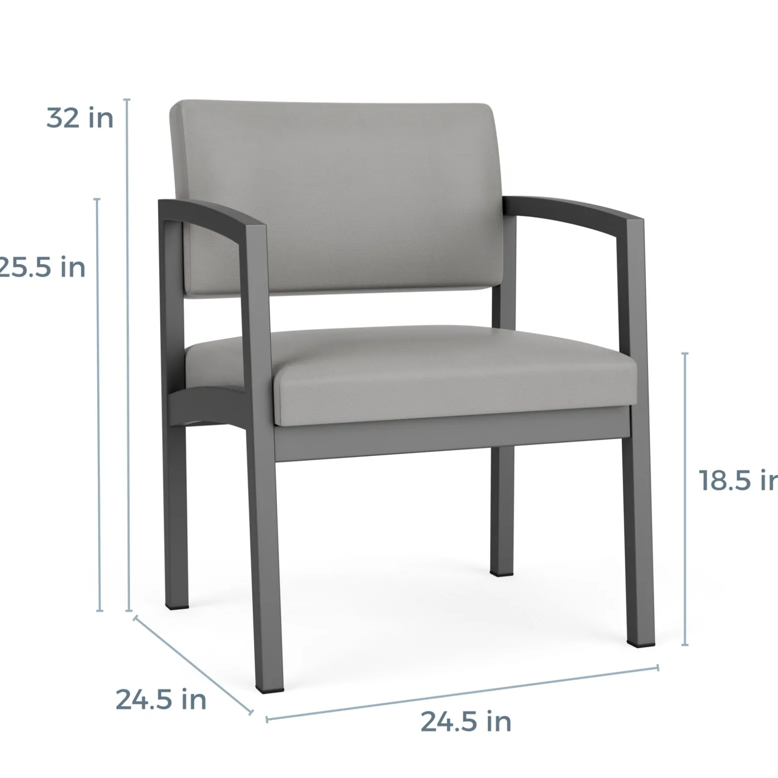 New Castle Steel Oversized Guest Chair with Standard Upholstery