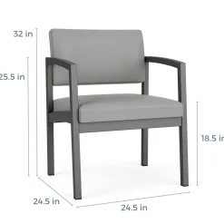 New Castle Steel Oversized Guest Chair with Designer Upholstery