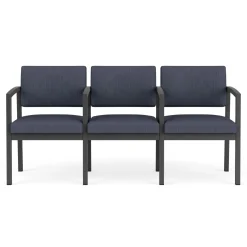 New Castle Steel Three Seat Sofa w/ Arms with Designer Upholstery