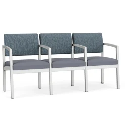 New Castle Steel Three Seat Sofa w/ Arms with Designer Upholstery