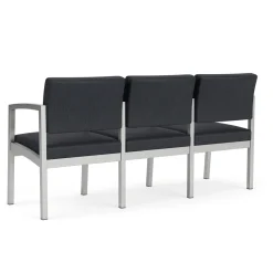 New Castle Steel Three Seat Sofa w/ Arms with Designer Upholstery