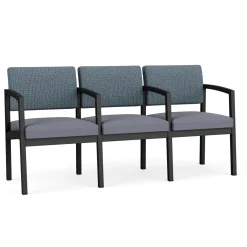 New Castle Steel Three Seat Sofa w/ Arms with Designer Upholstery