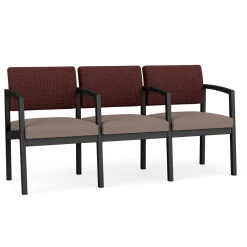 New Castle Steel Three Seat Sofa w/ Arms with Designer Upholstery