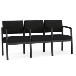 New Castle Steel Three Seat Sofa w/ Arms with Designer Upholstery