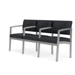 New Castle Steel Three Seat Sofa w/ Arms with Designer Upholstery