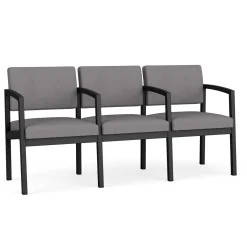 New Castle Steel Three Seat Sofa w/ Arms with Designer Upholstery