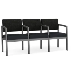 New Castle Steel Three Seat Sofa w/ Arms with Designer Upholstery