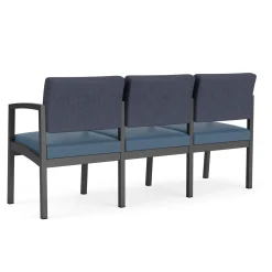 New Castle Steel Three Seat Sofa w/ Arms with Designer Upholstery