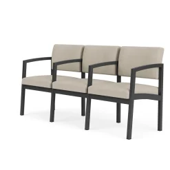 New Castle Steel Three Seat Sofa w/ Arms with Designer Upholstery