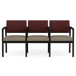 New Castle Steel Three Seat Sofa w/ Arms with Designer Upholstery