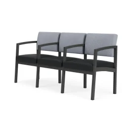 New Castle Steel Three Seat Sofa w/ Arms with Designer Upholstery