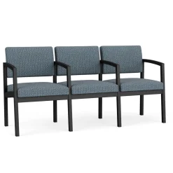 New Castle Steel Three Seat Sofa w/ Arms with Designer Upholstery